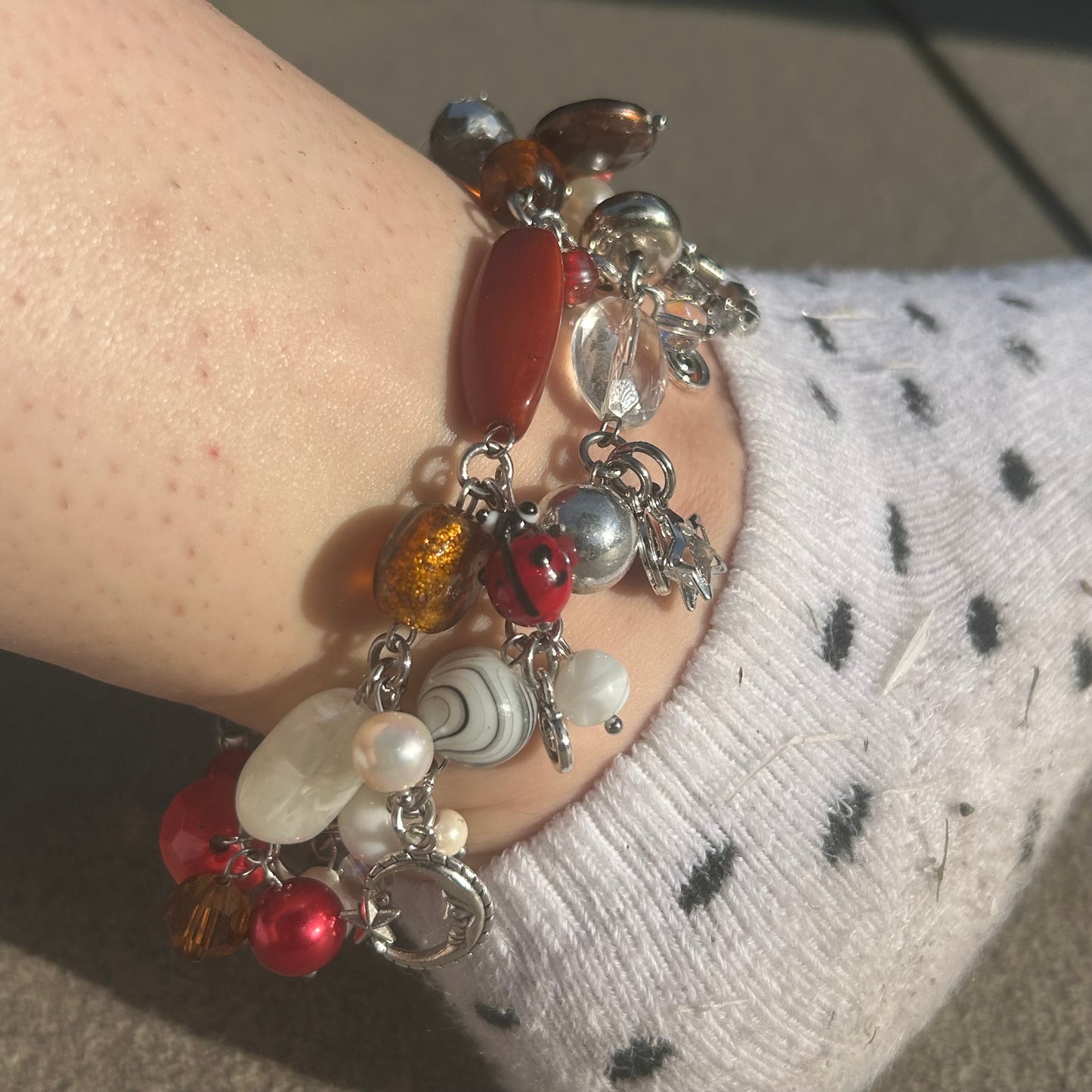 Red beaded anklet