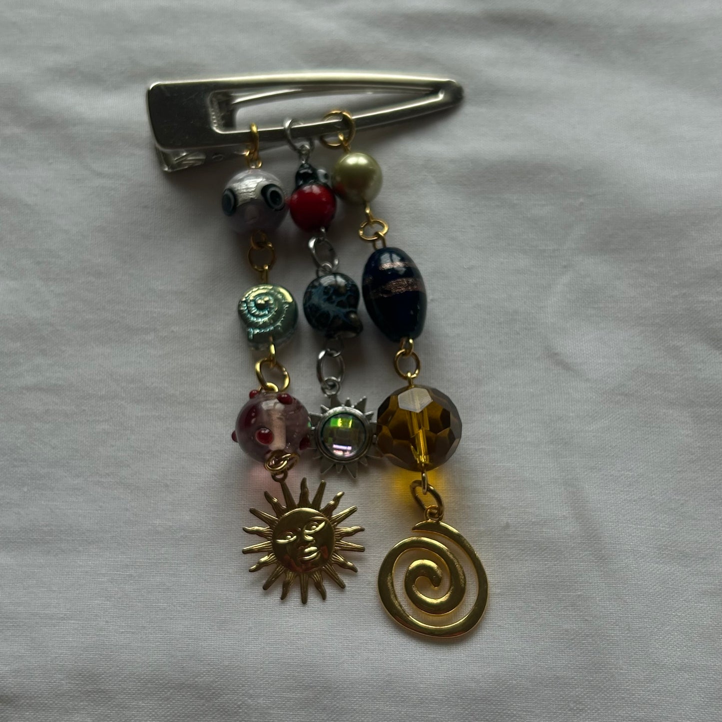 Mixed metals hair clip