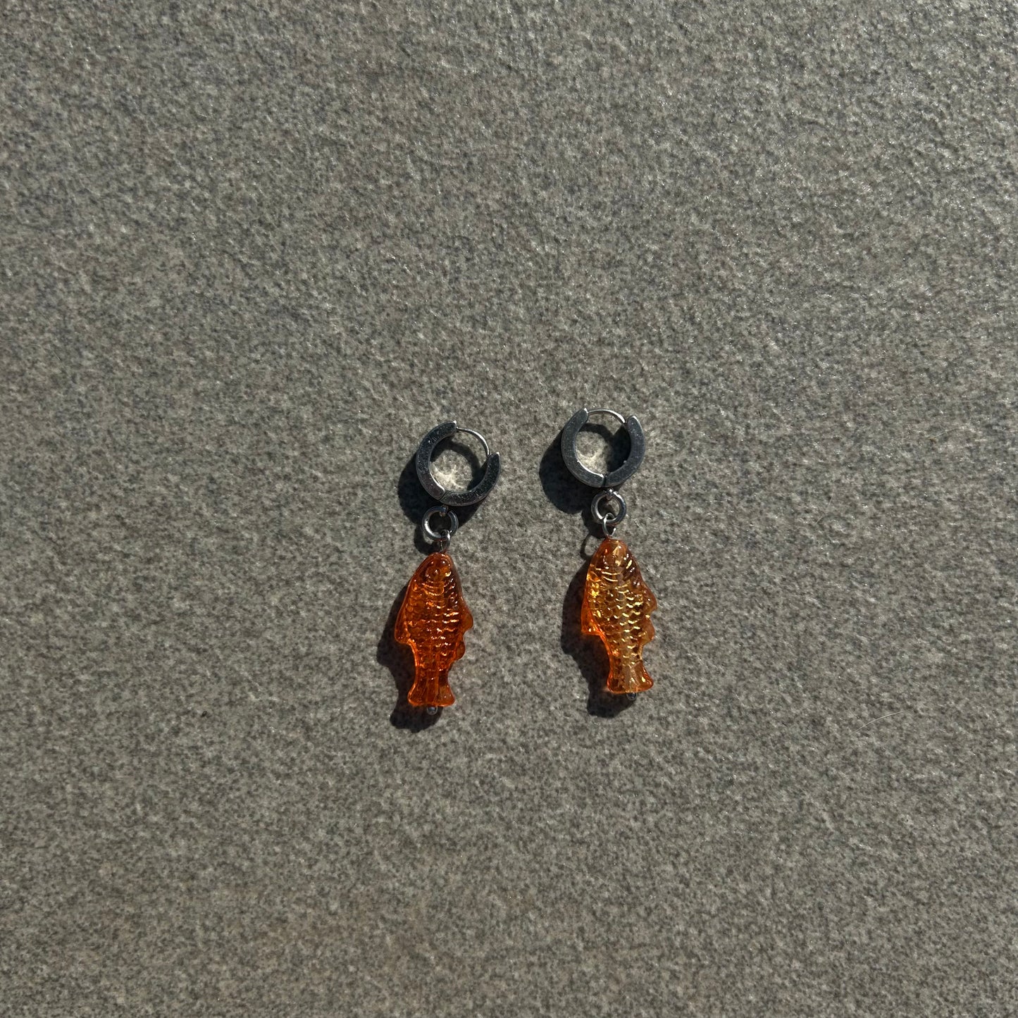 jelly orange fish earrings