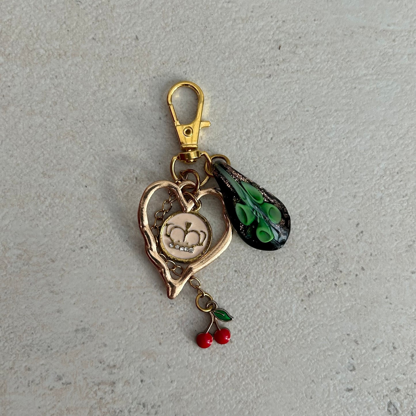 Gold heart keyring