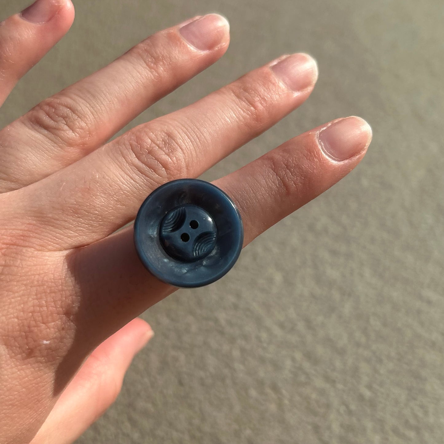 Blue button ring
