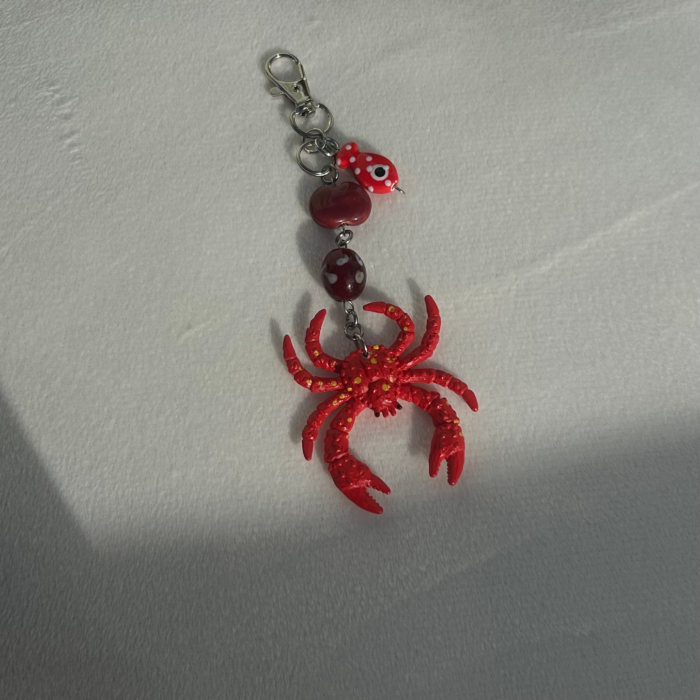 Crab beaded keyring