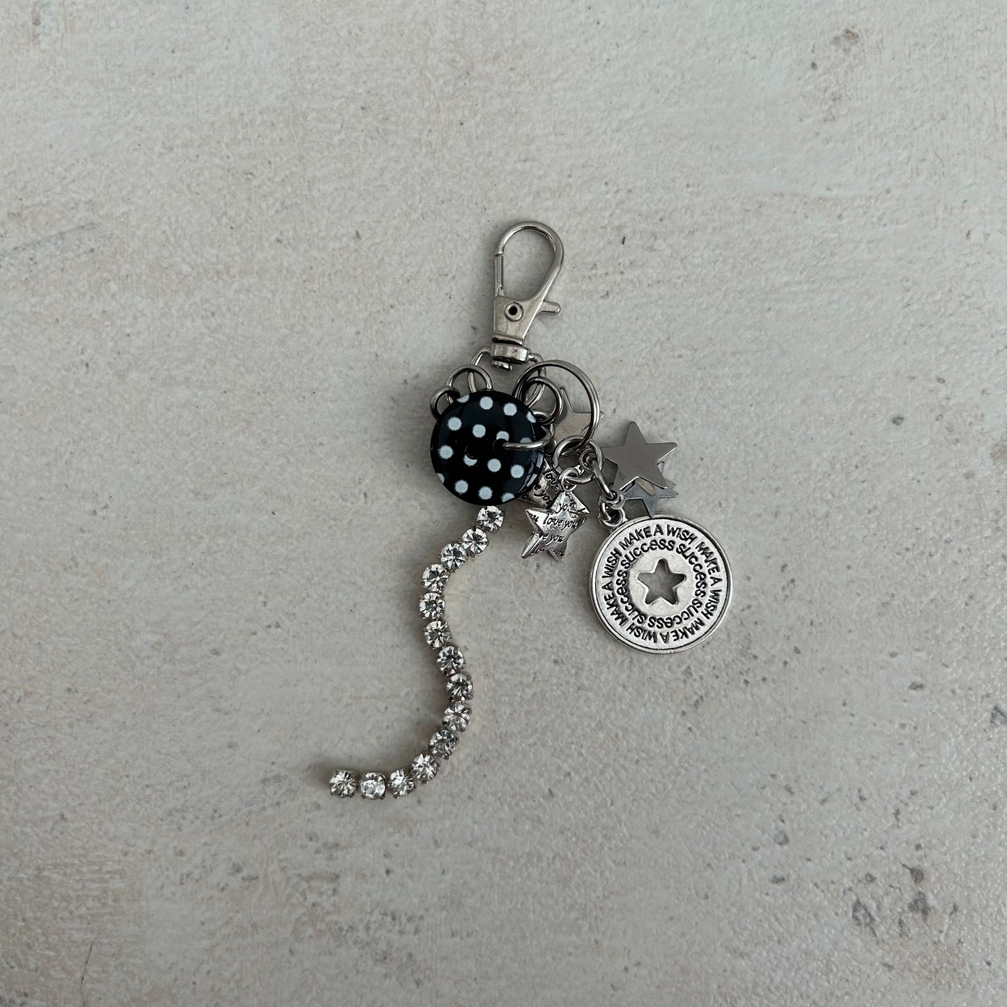 Star cluster polka dots keyring