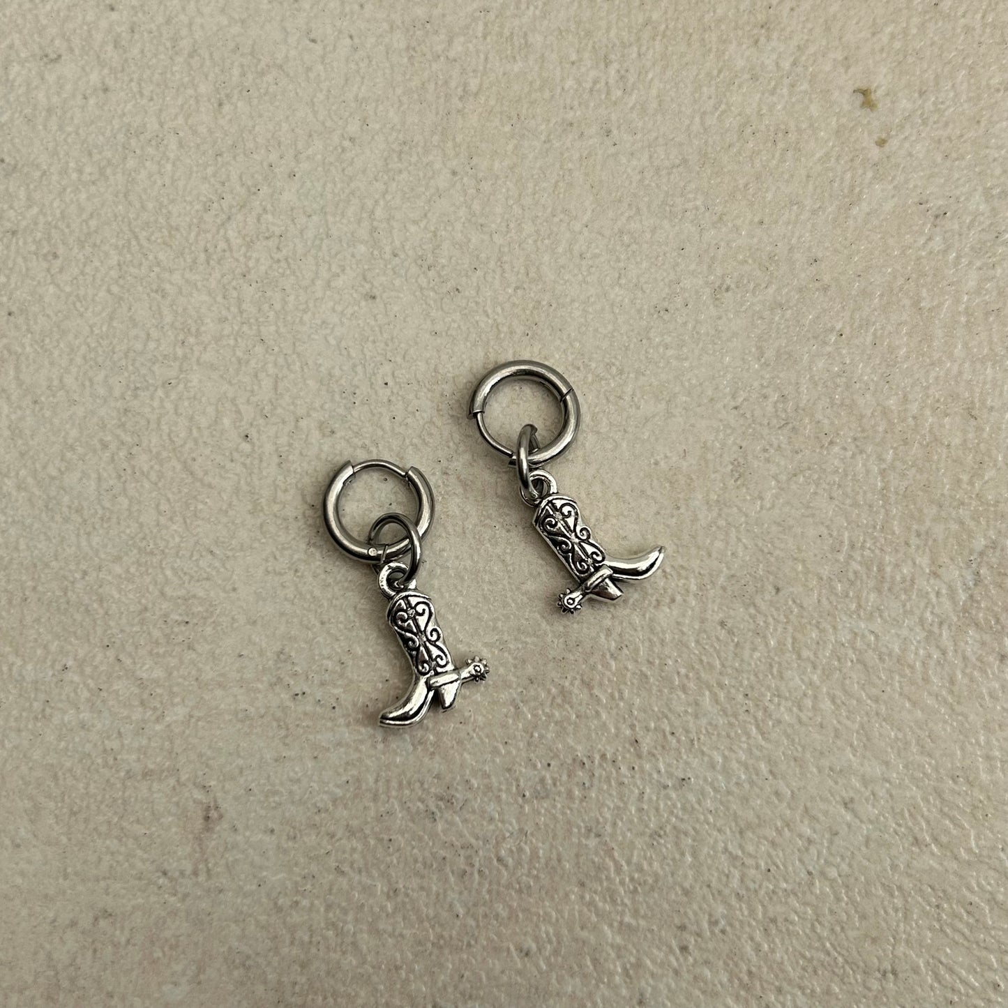 Mini cowgirl hoop earrings