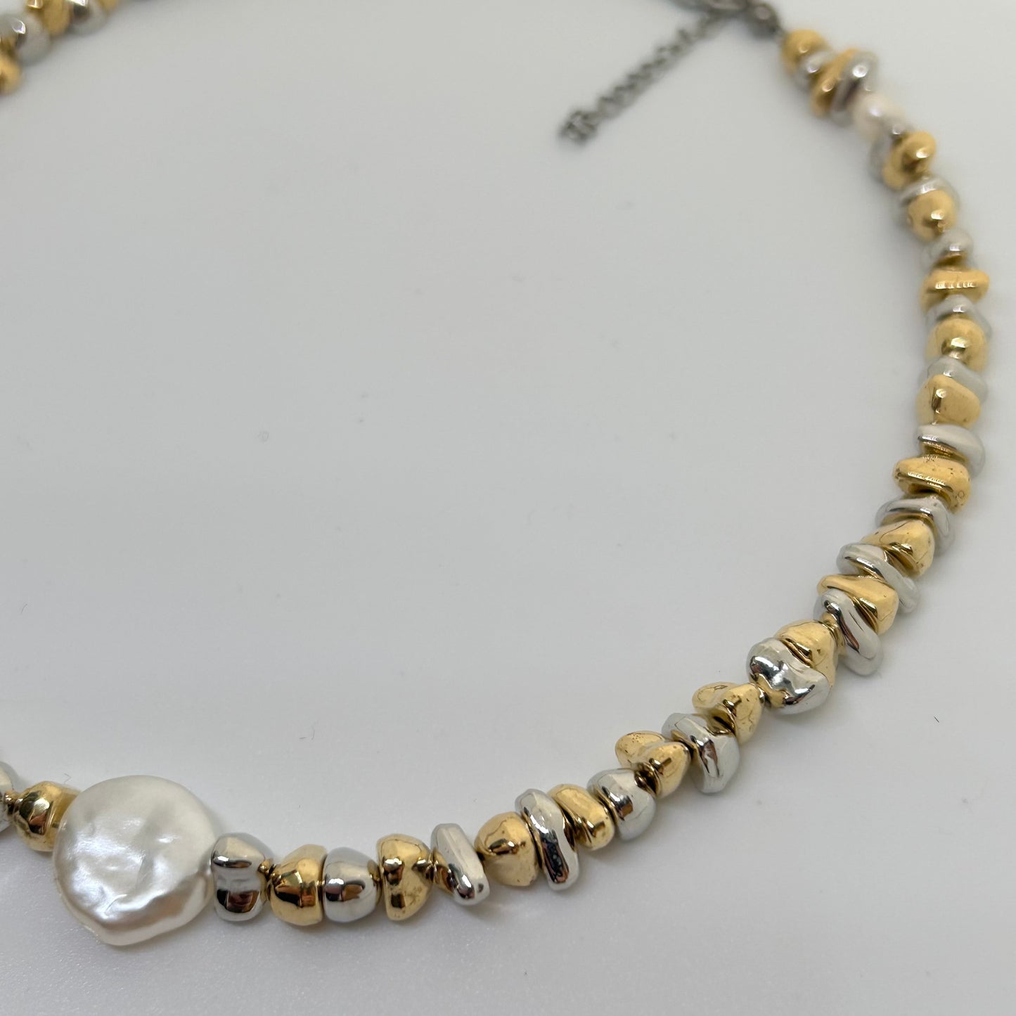 Silver sun mixed metal necklace