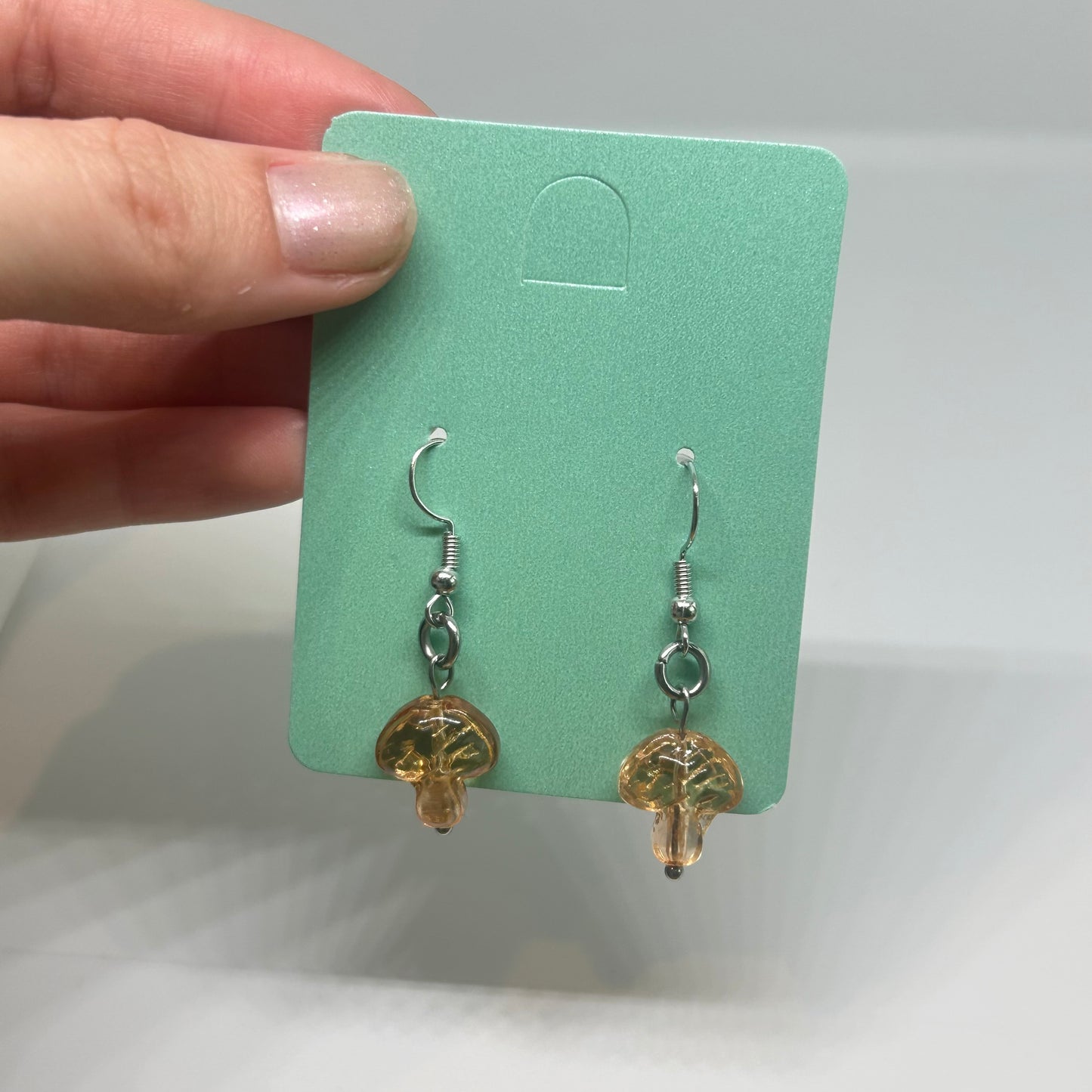 Glass mushroom earrings
