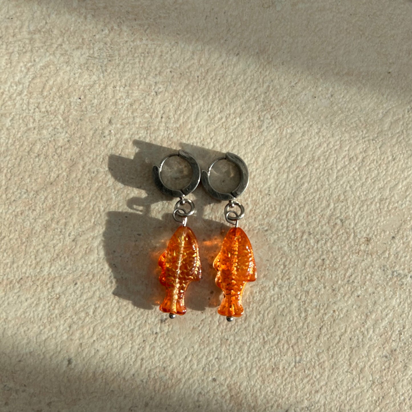 Gold fish earrings