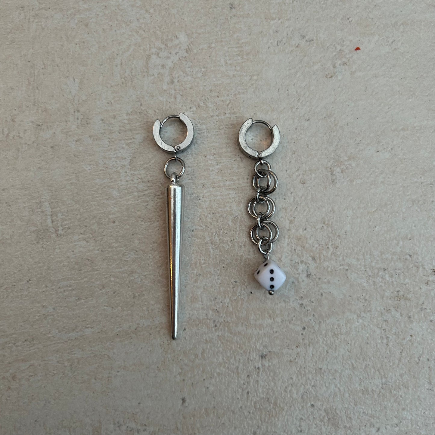 Spike and chainmail earrings