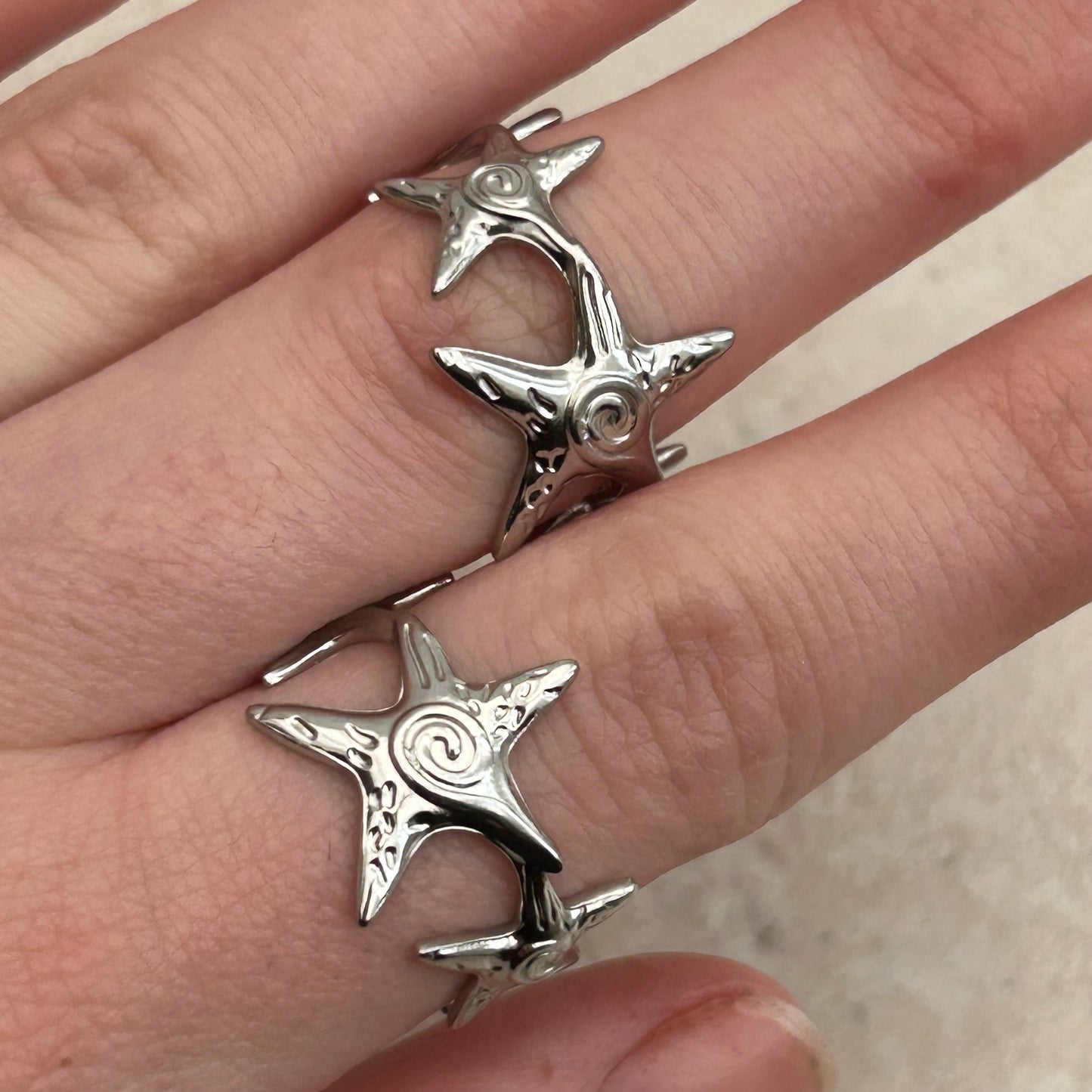 stainless steel star ring