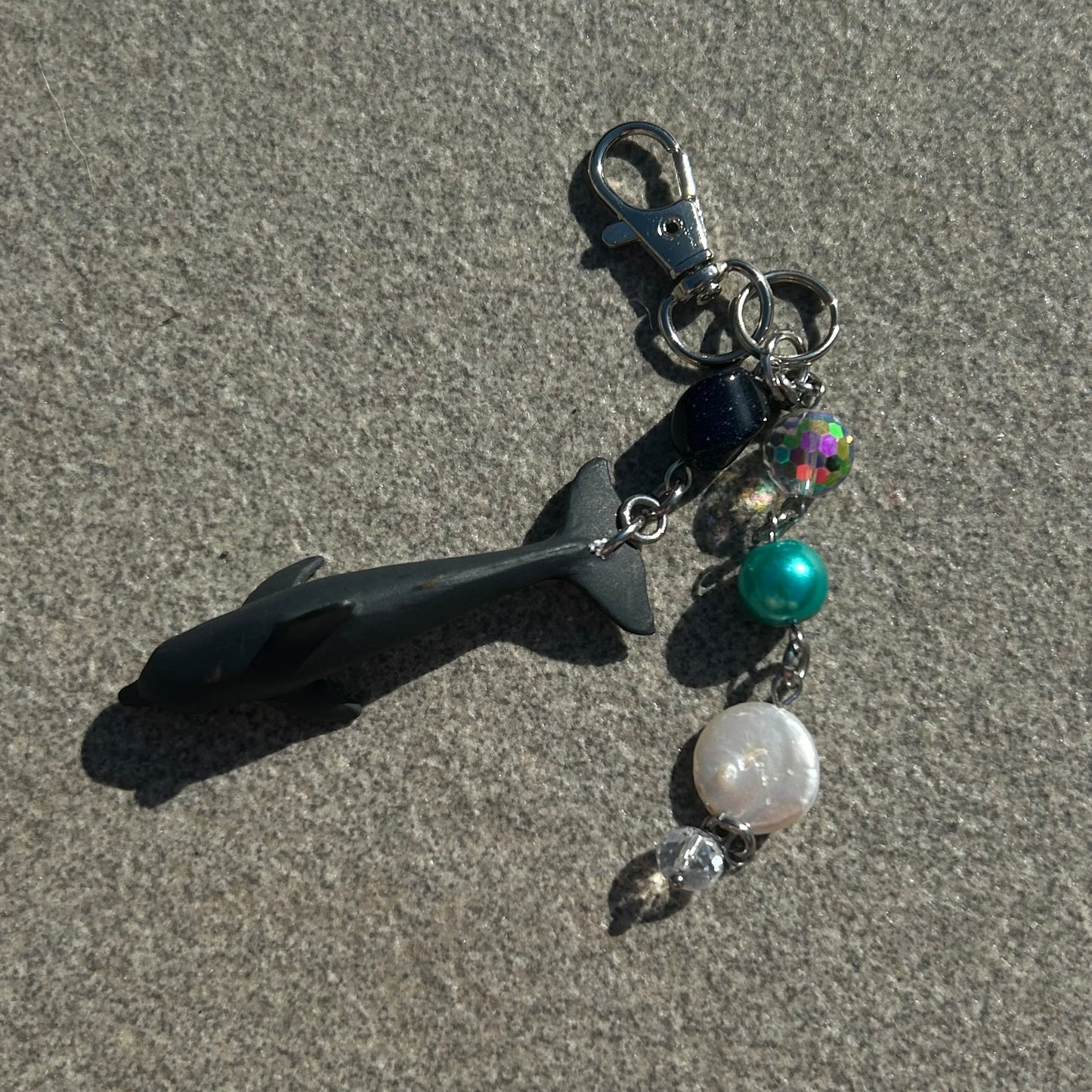 dolphin beaded key ring