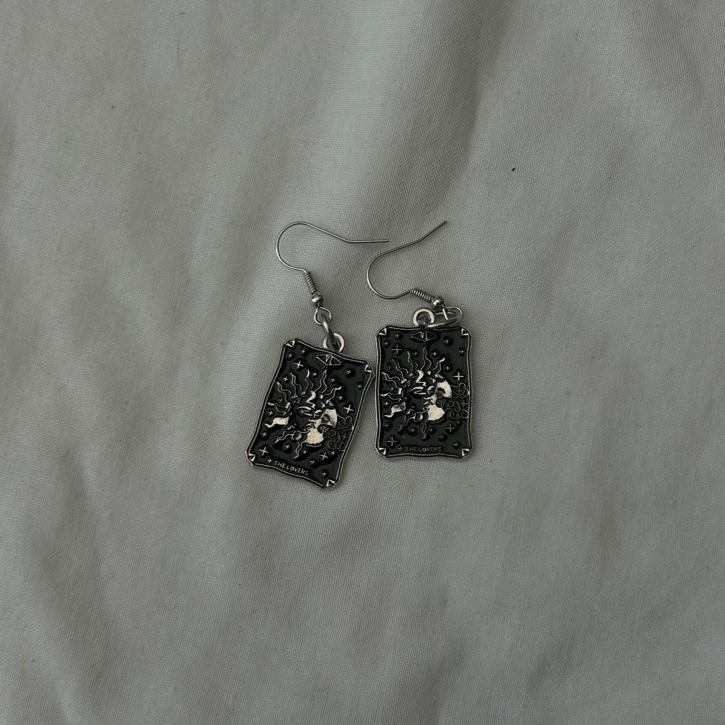 The lovers tarot card earrings