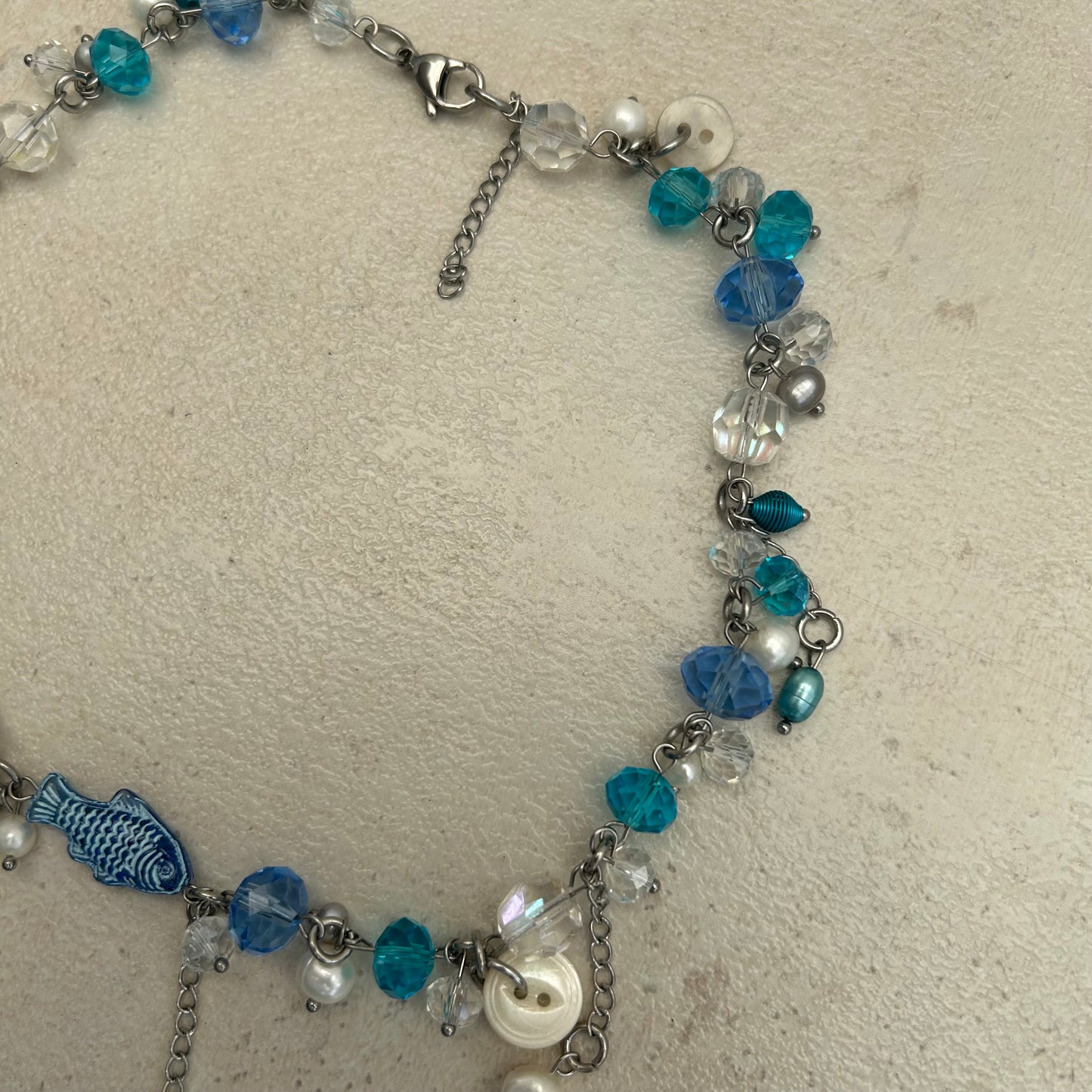 Blue fish necklace