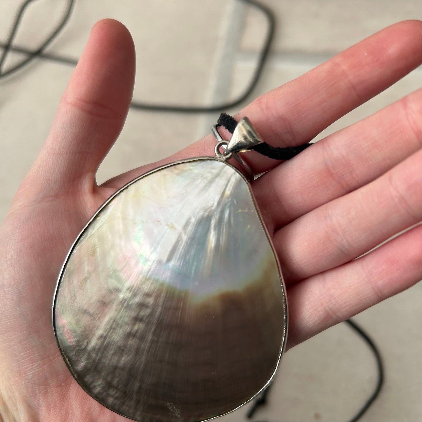 Abalone double wall shell necklace