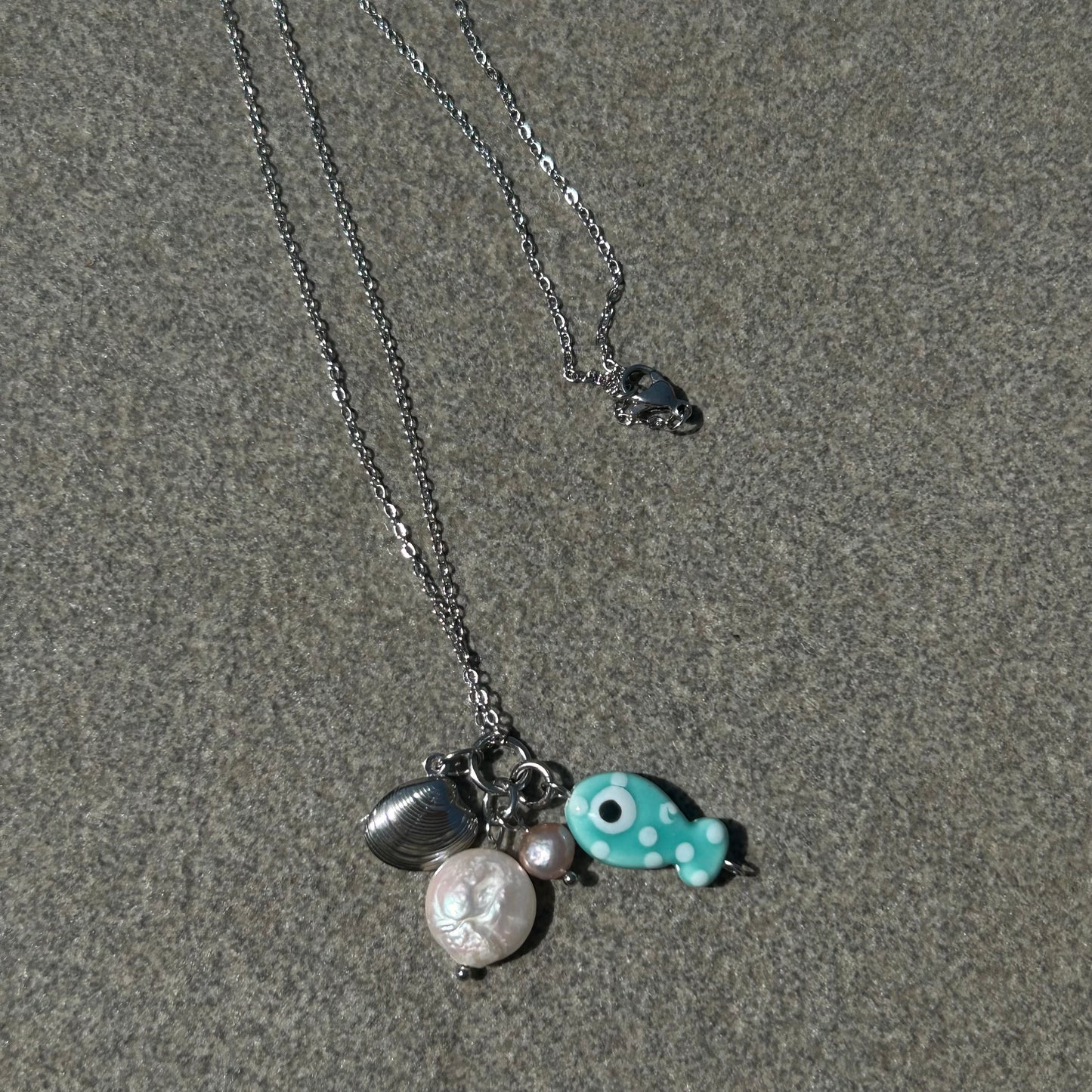 Polka dot fish necklace
