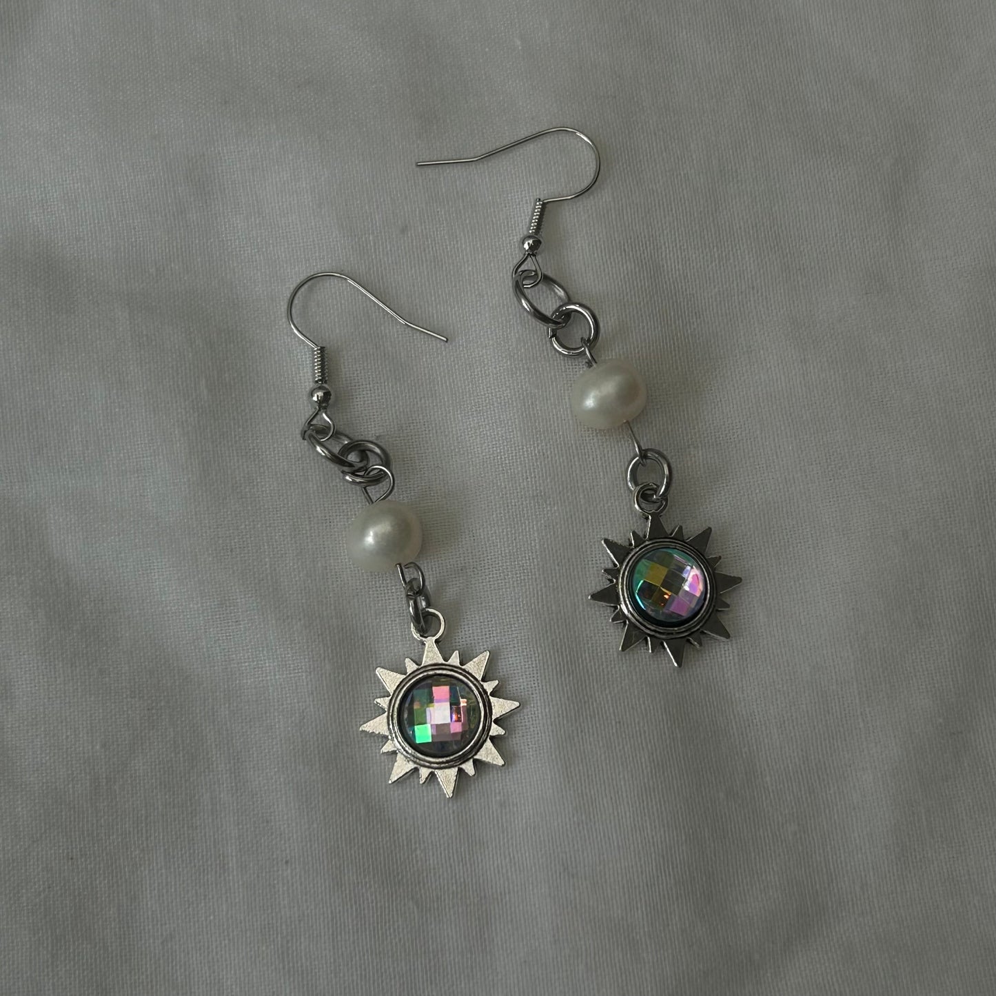 Rainbow sun freshwater pearl earrings