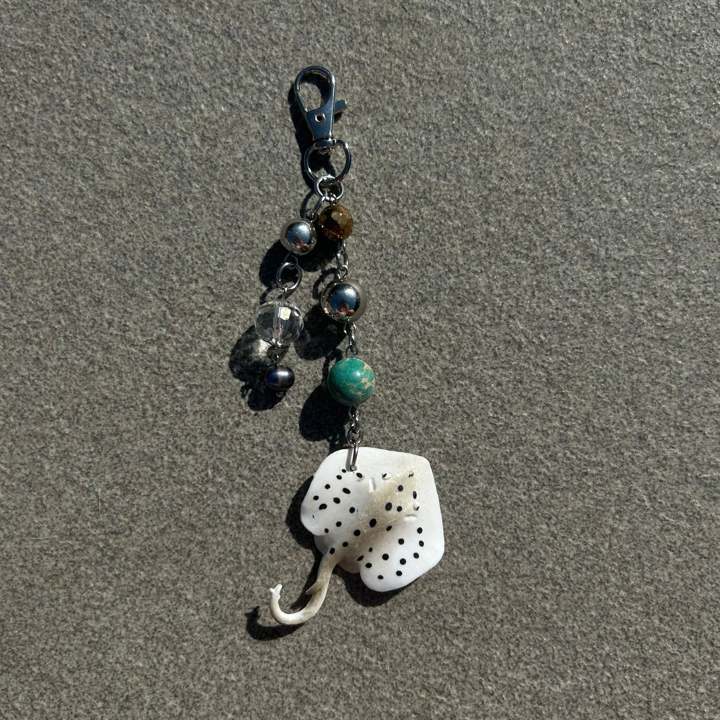 manta ray sea creature key ring