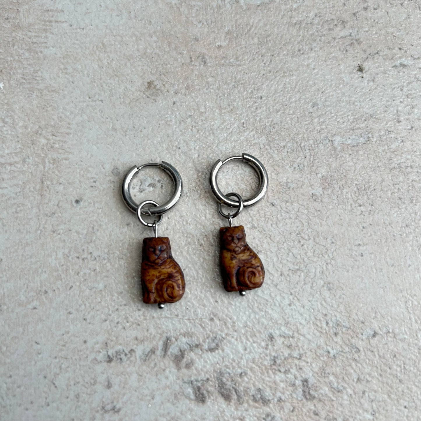 Ginger cat earrings