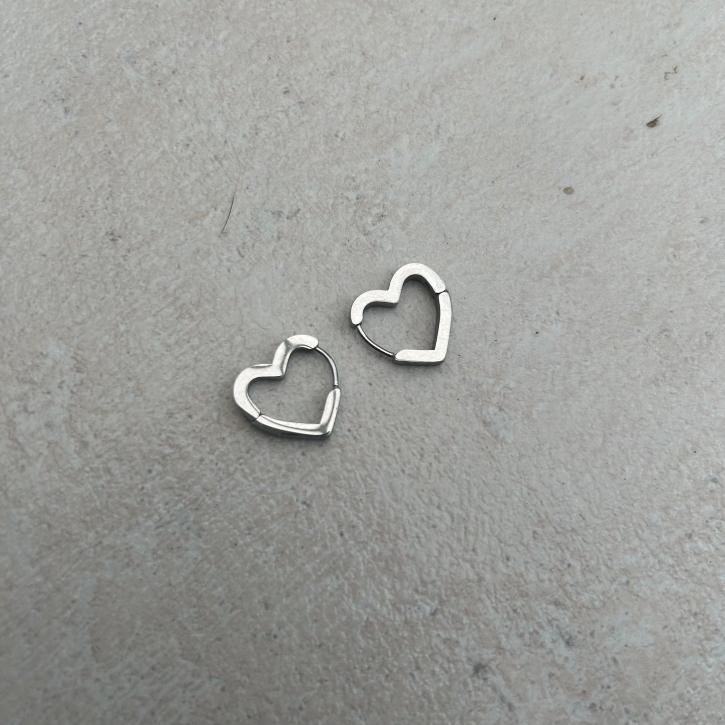 stainless steel huggie hearts