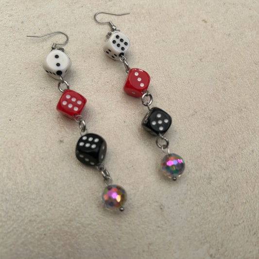 Dice casino earrings