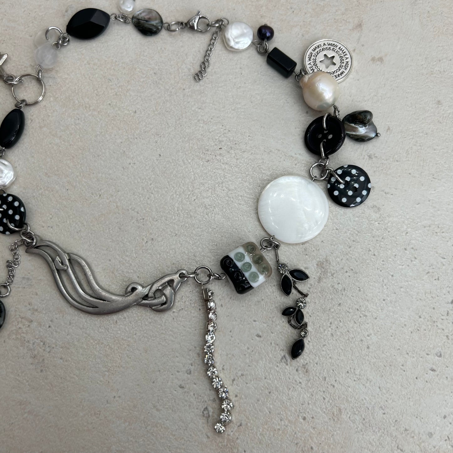 Polka spot b&w necklace