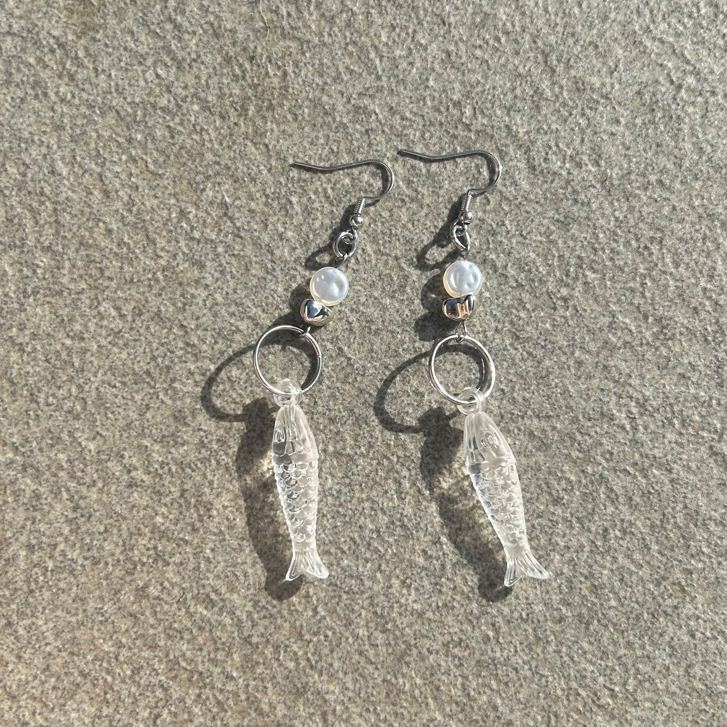 Acrylic beaded fish earrings