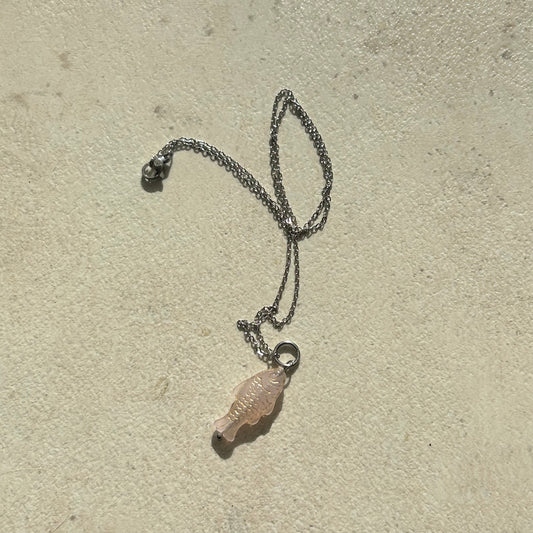 Pink salmon fish necklace