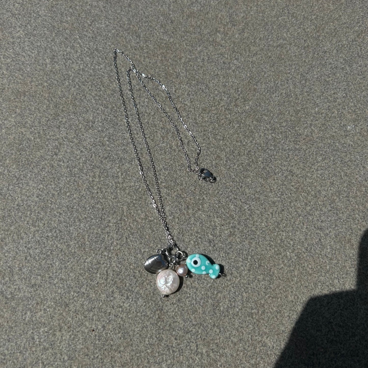 Polka dot fish necklace