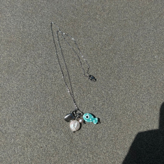 Polka dot fish necklace