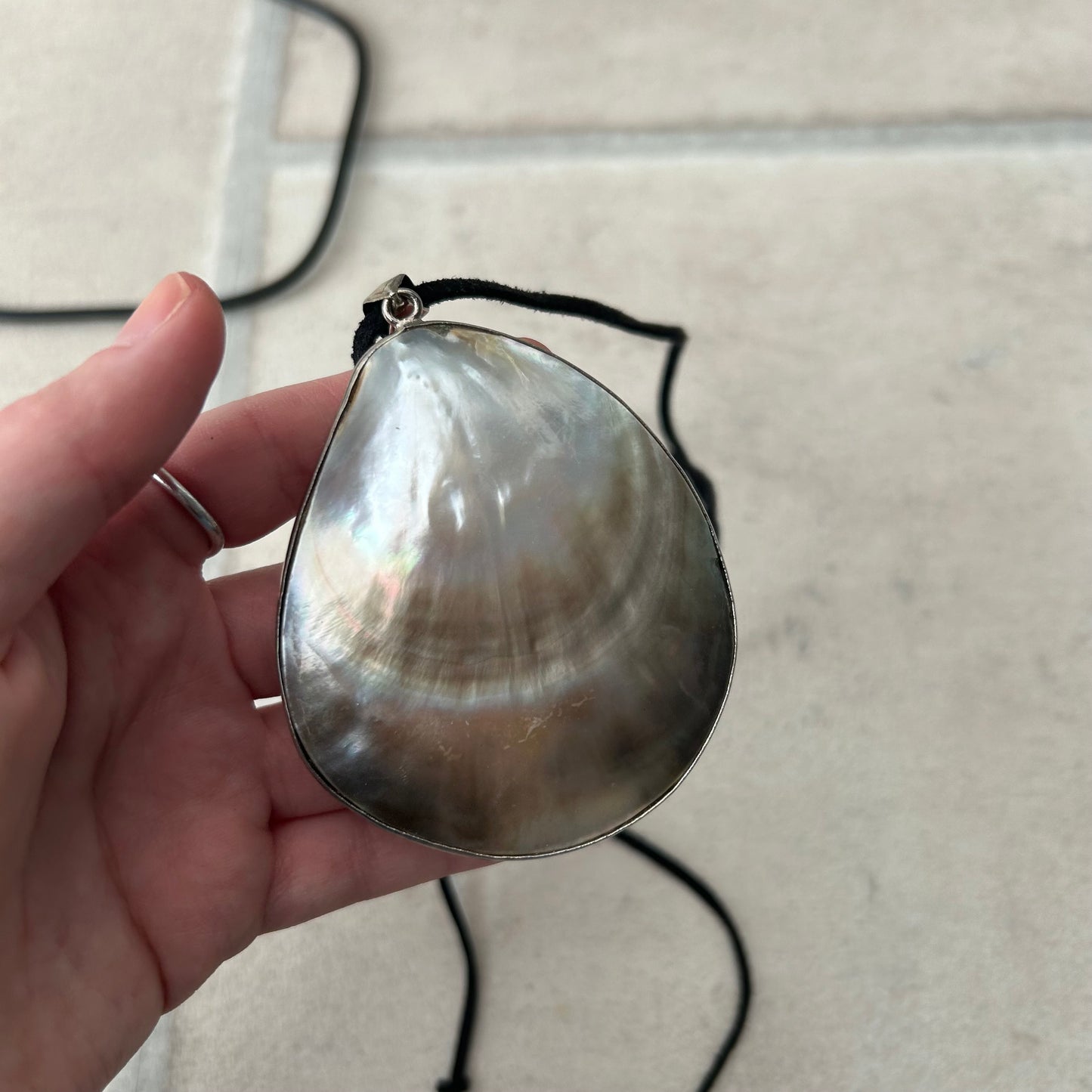 Abalone double wall shell necklace