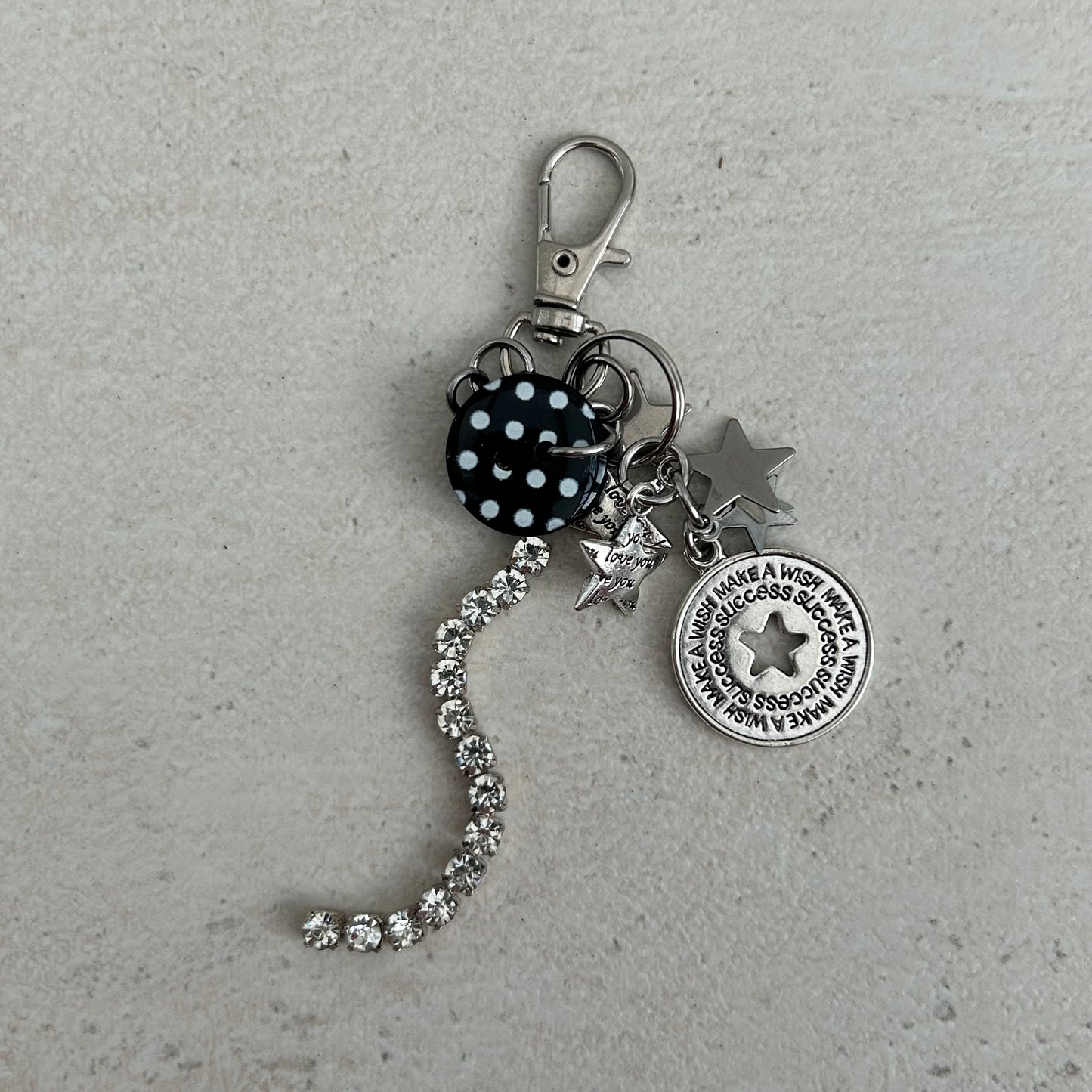 Star cluster polka dots keyring