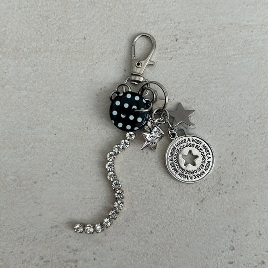 Star cluster polka dots keyring