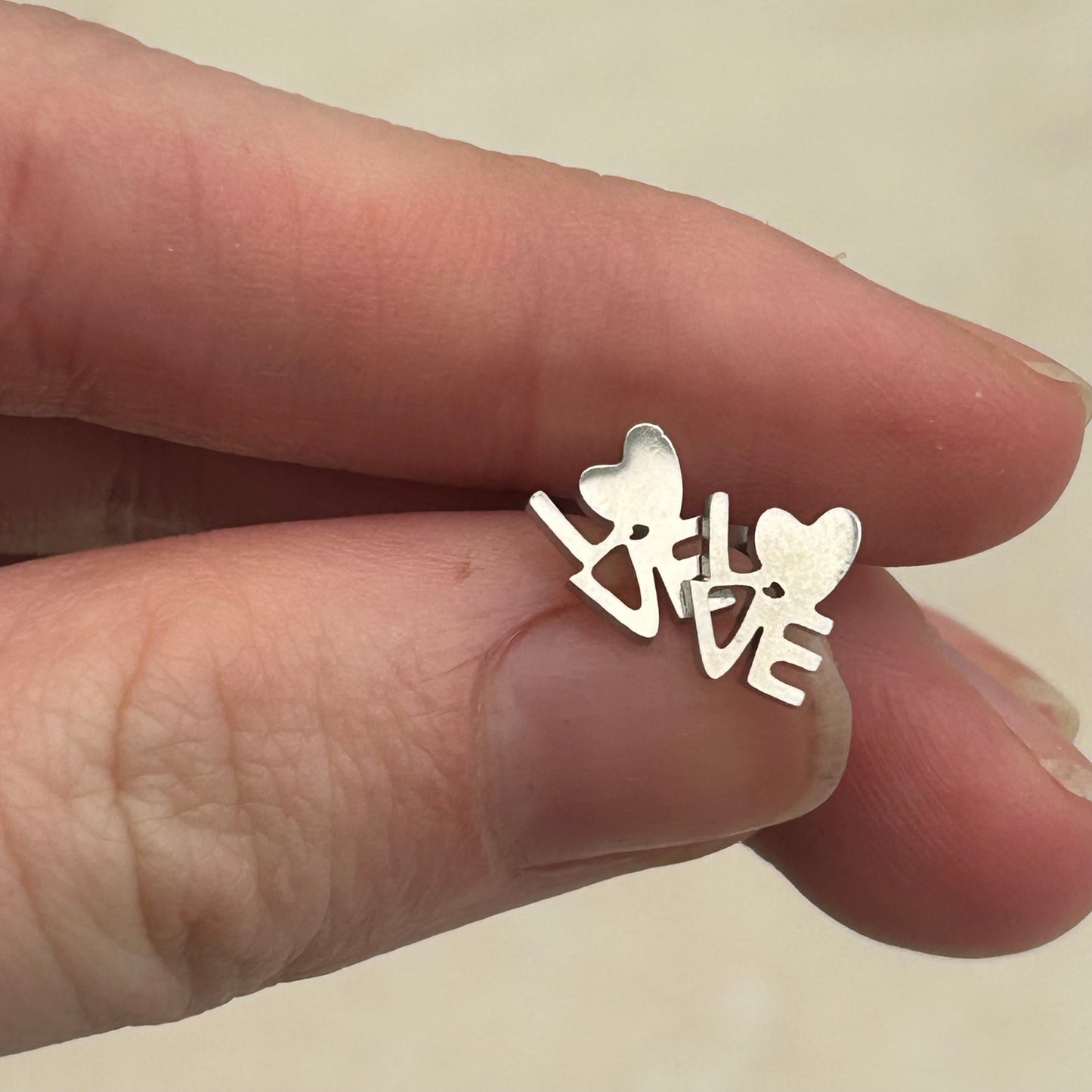LOVE stainless steel stud earrings