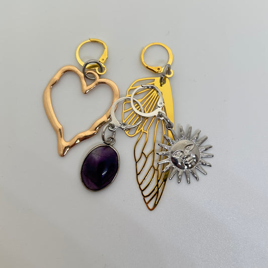 Mixed silver and gold bag charms