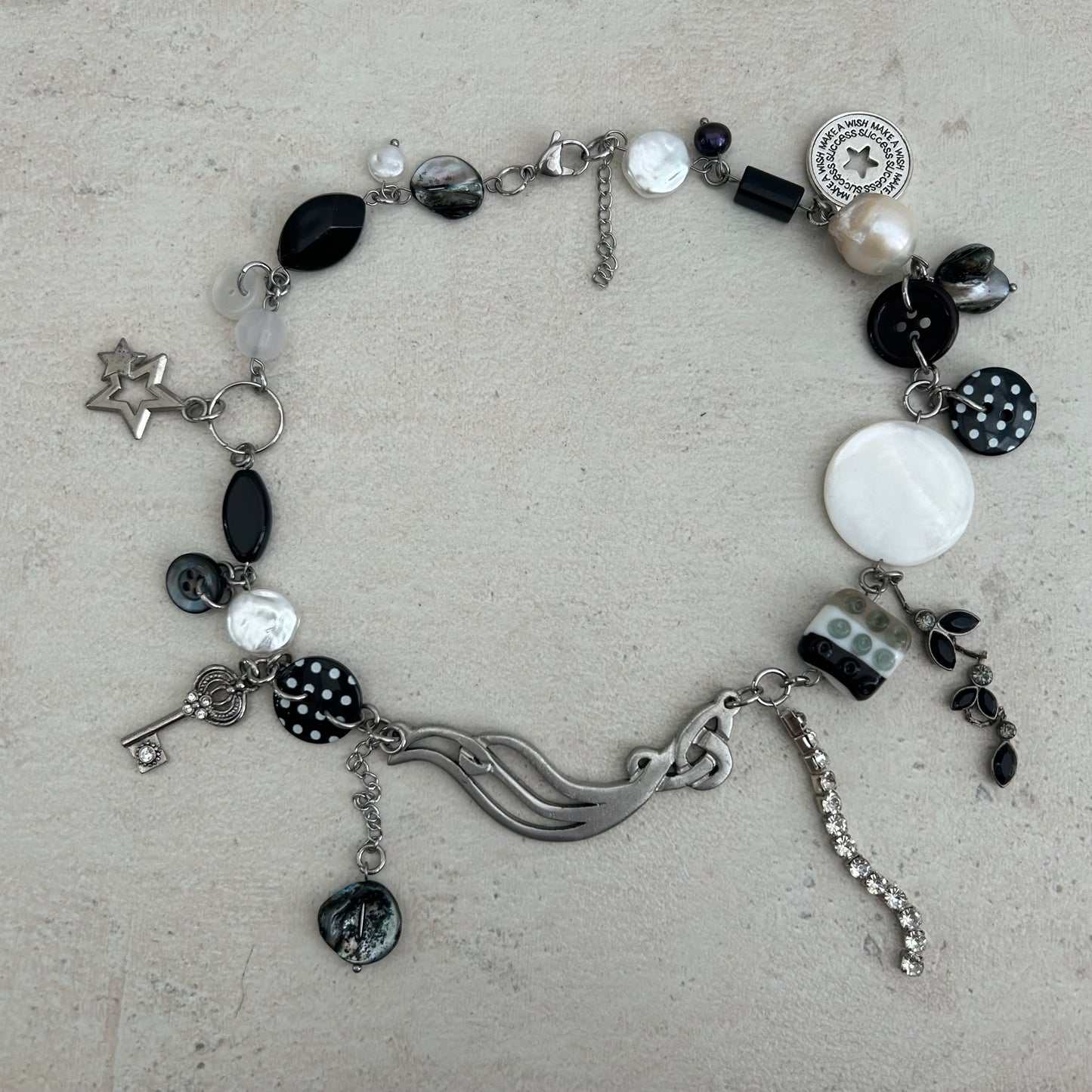 Polka spot b&w necklace