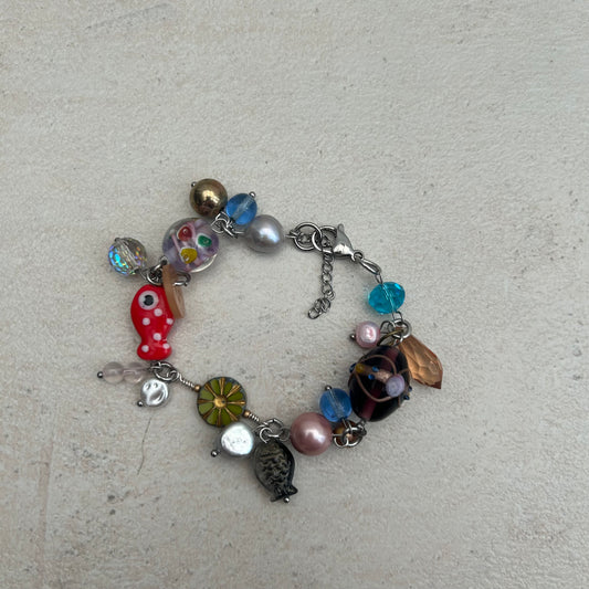 Red polka dot fish bracelet