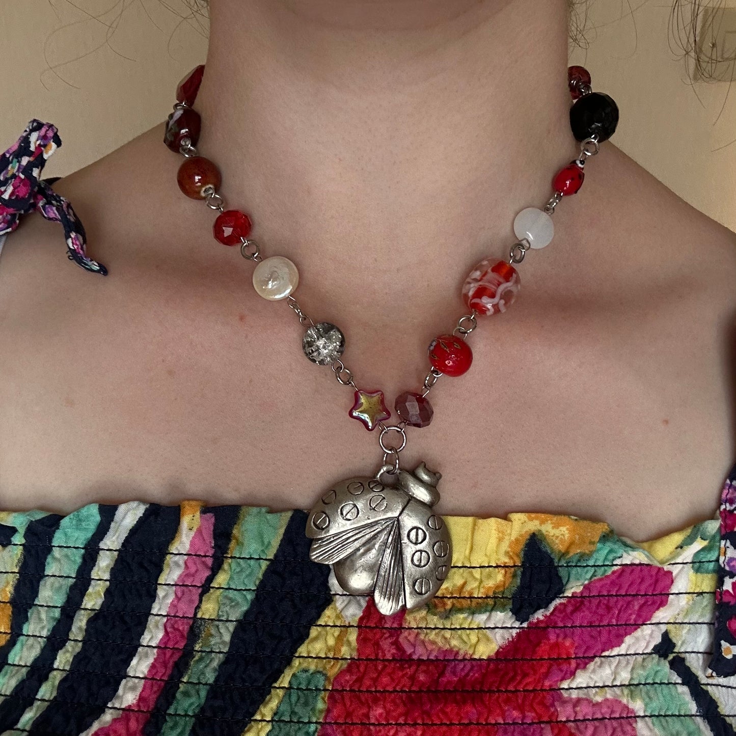 Ladybug beaded necklace