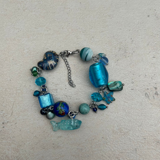 Blue whale shark cluster bracelet
