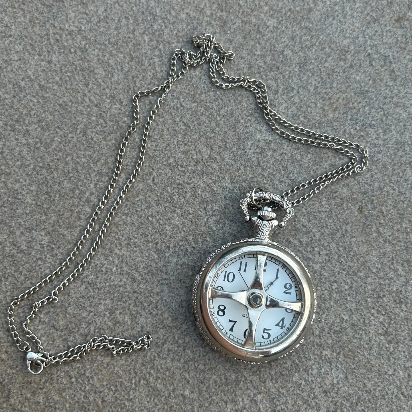 Pocket watch long necklace