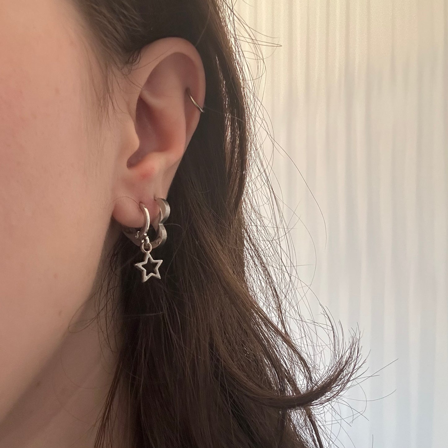 stainless steel huggie hearts