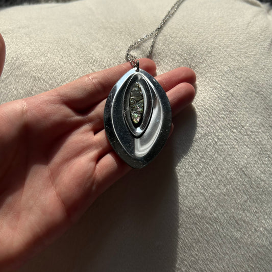 silver paua shell necklace