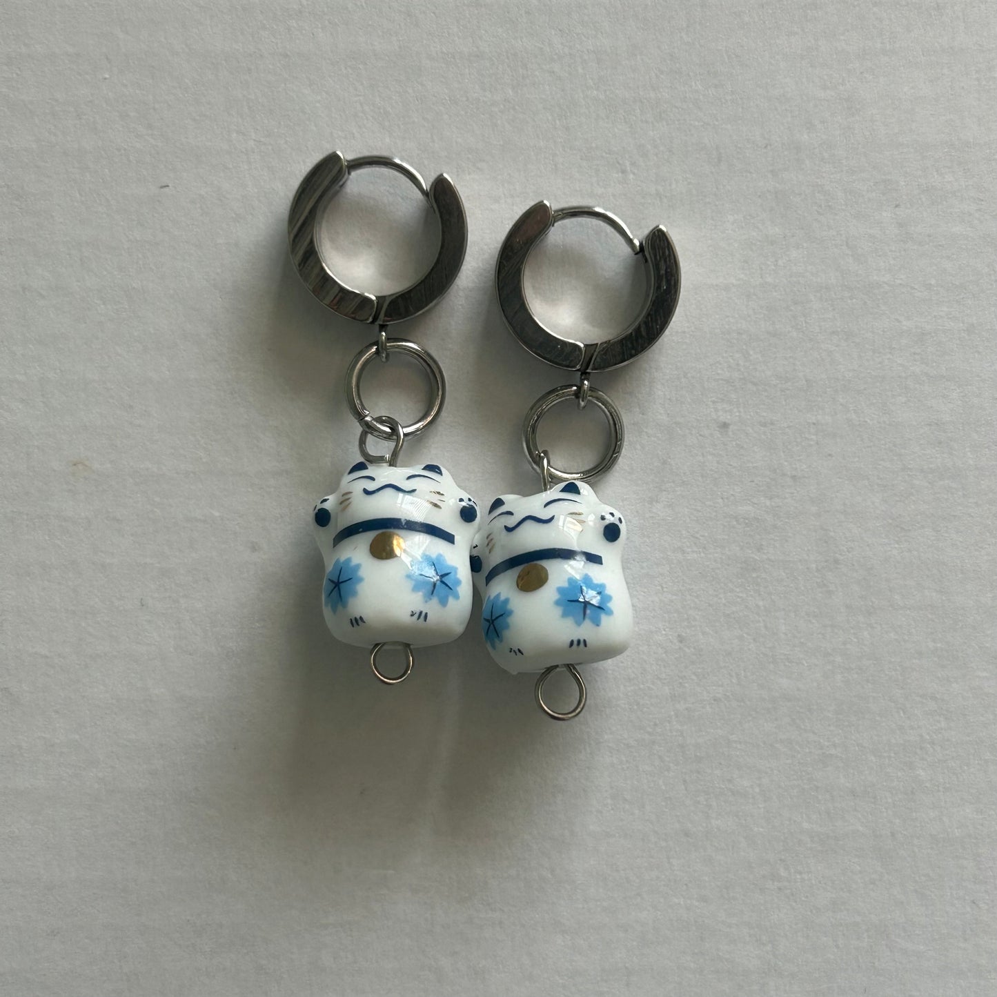 Ceramic cat earrings