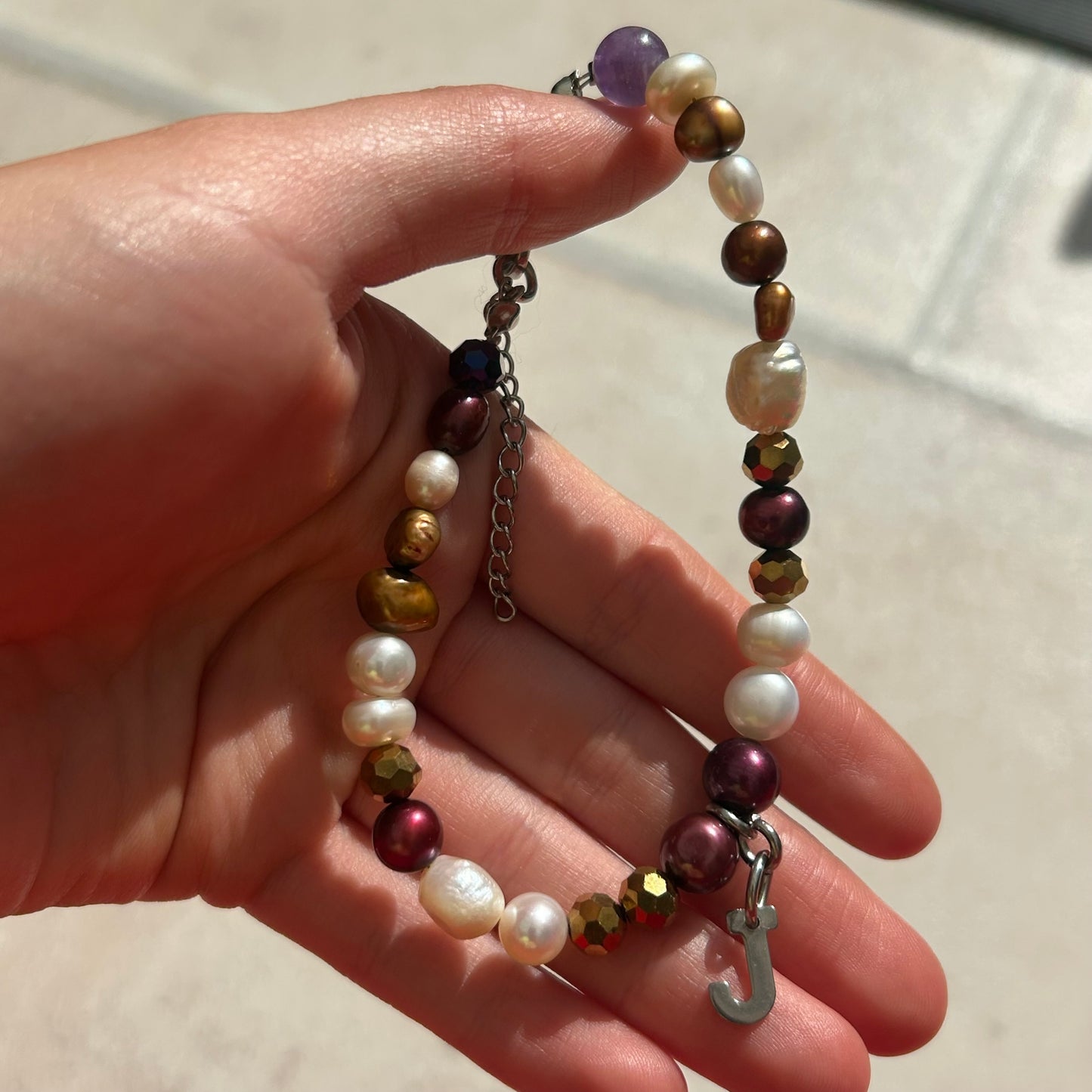 J initial custom bracelet