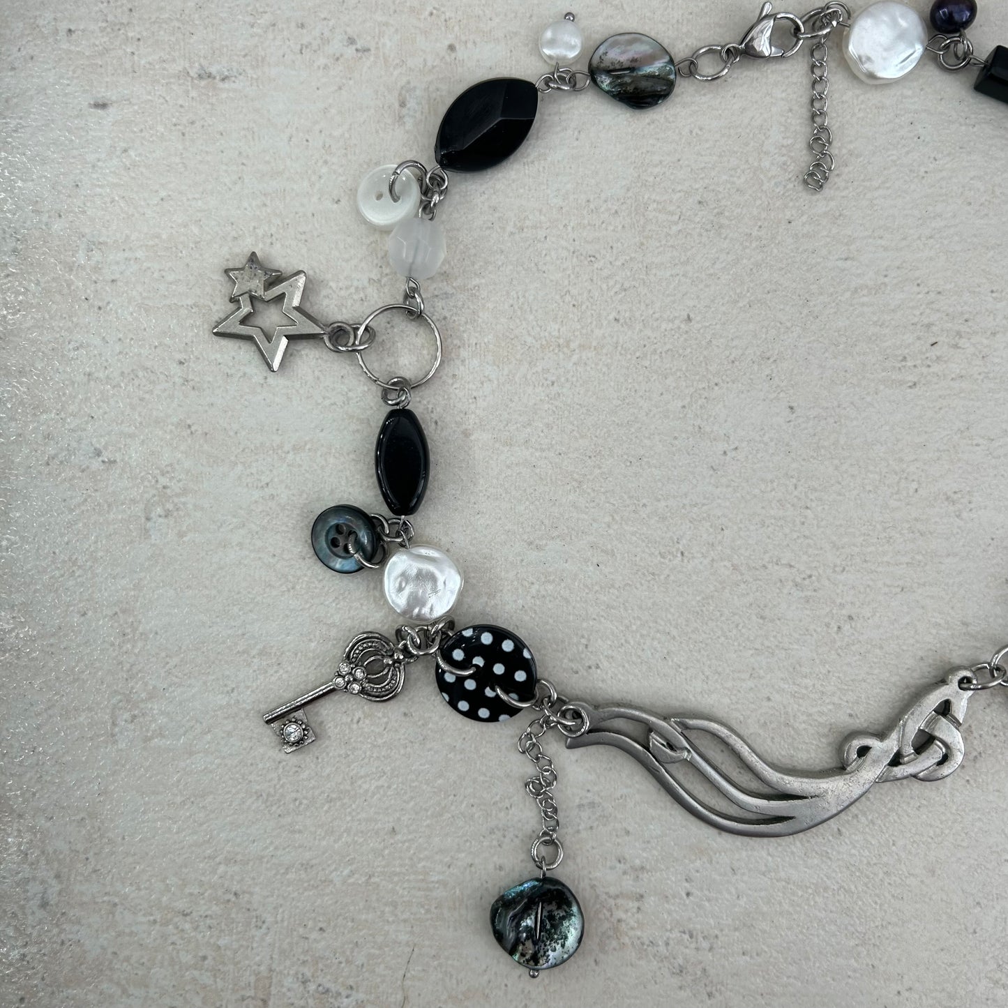 Polka spot b&w necklace
