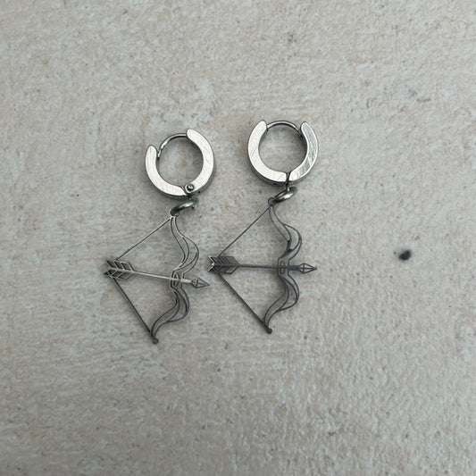cupids arrow stainless steel huggie earrings