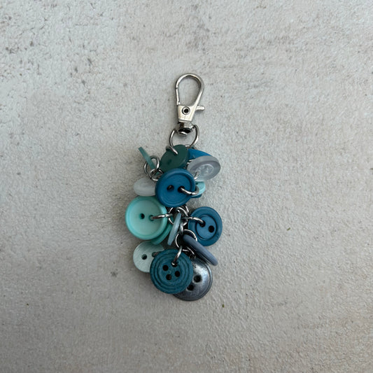 Blue button cluster keyring