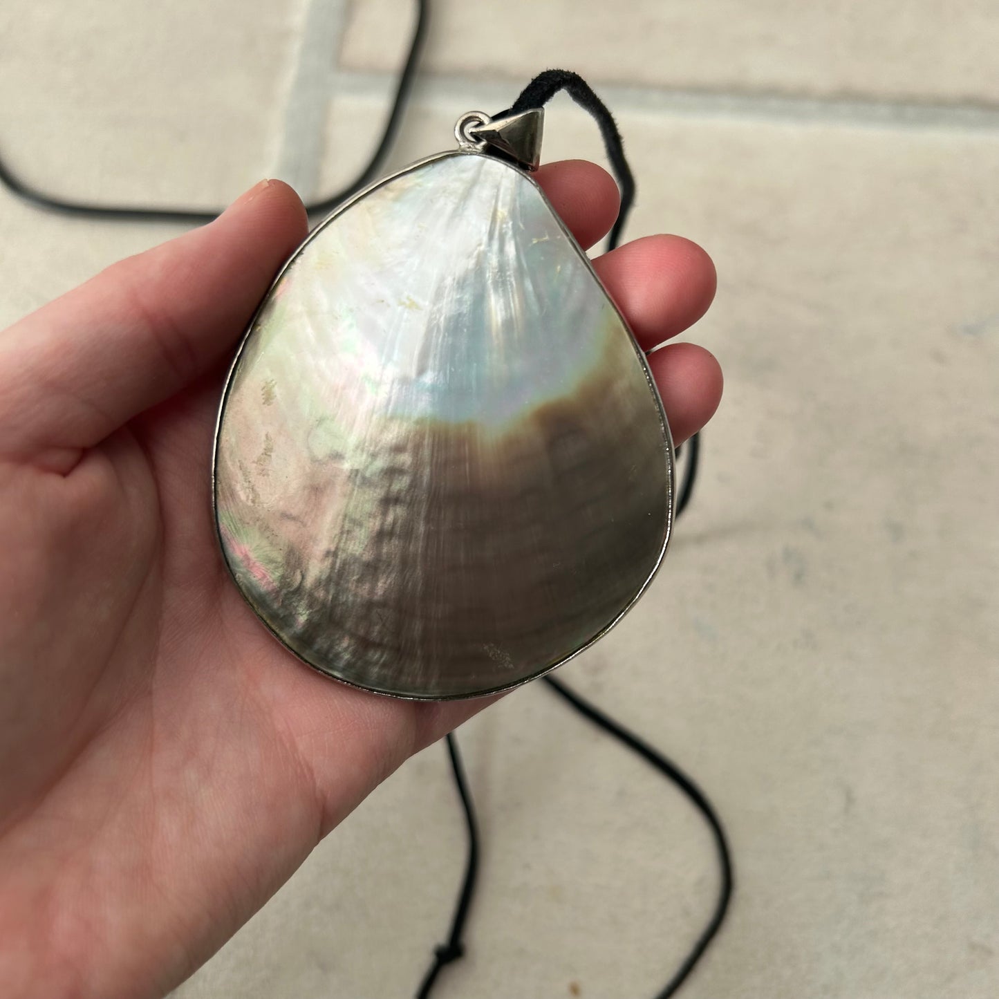 Abalone double wall shell necklace