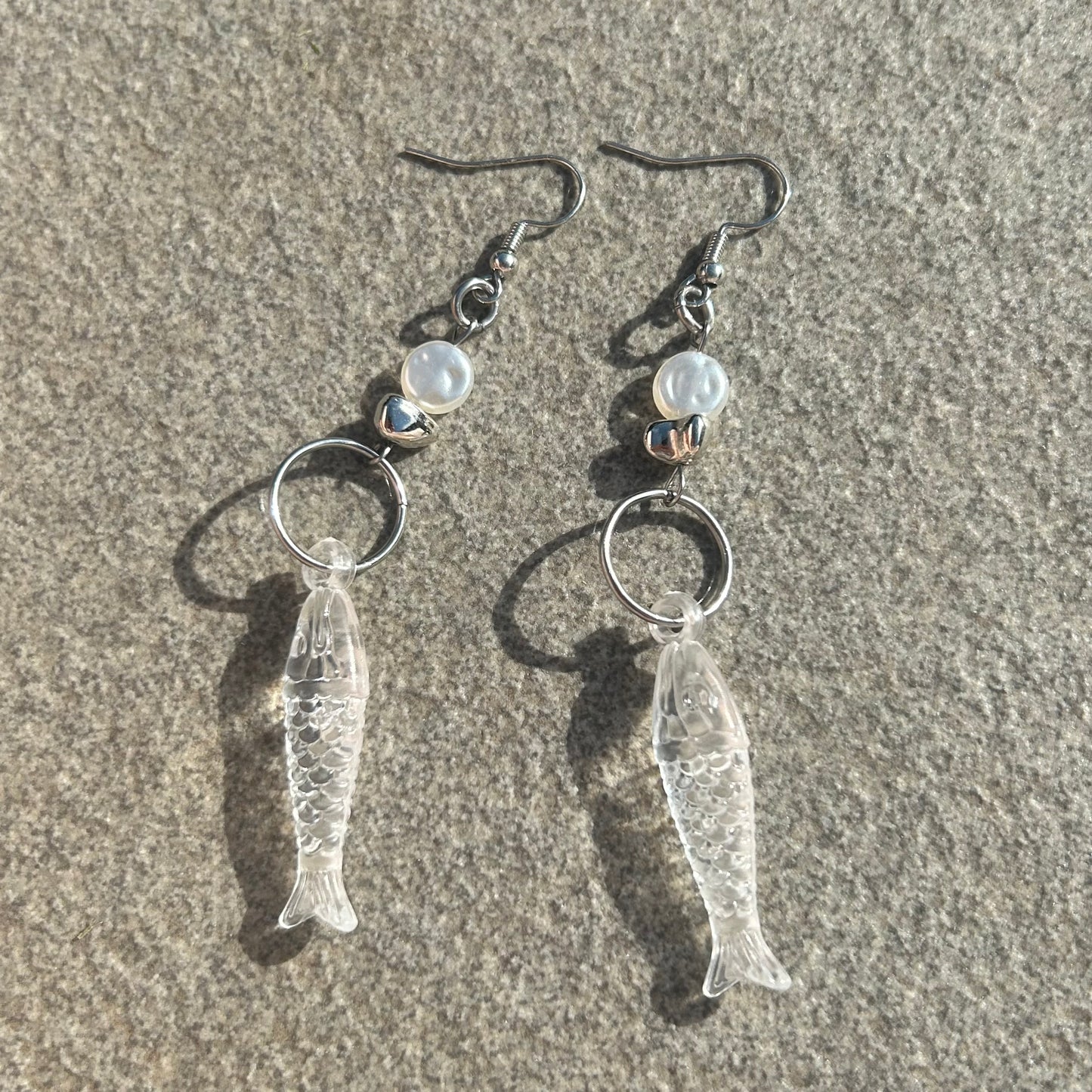 Acrylic beaded fish earrings