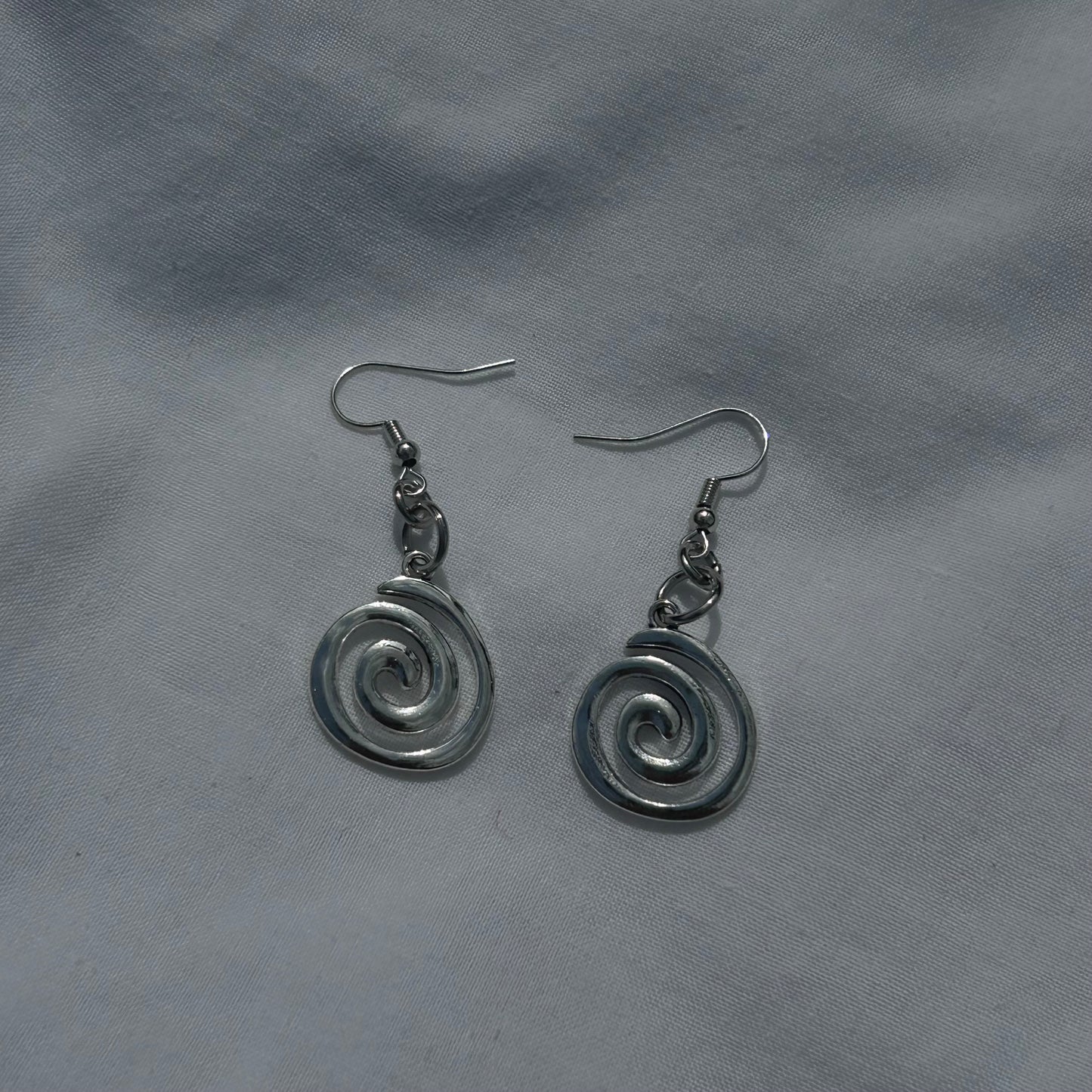 Silver spiral earrings