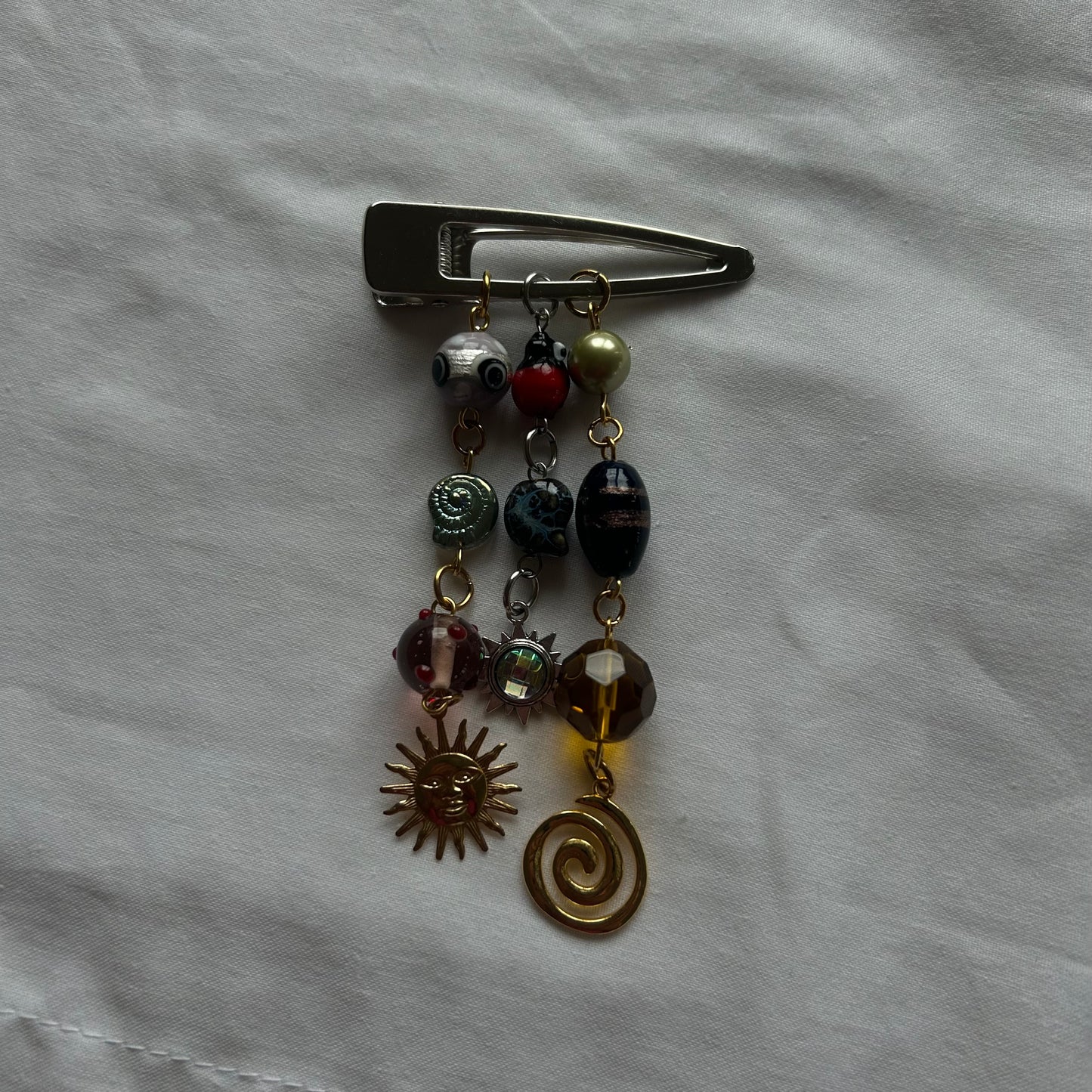 Mixed metals hair clip
