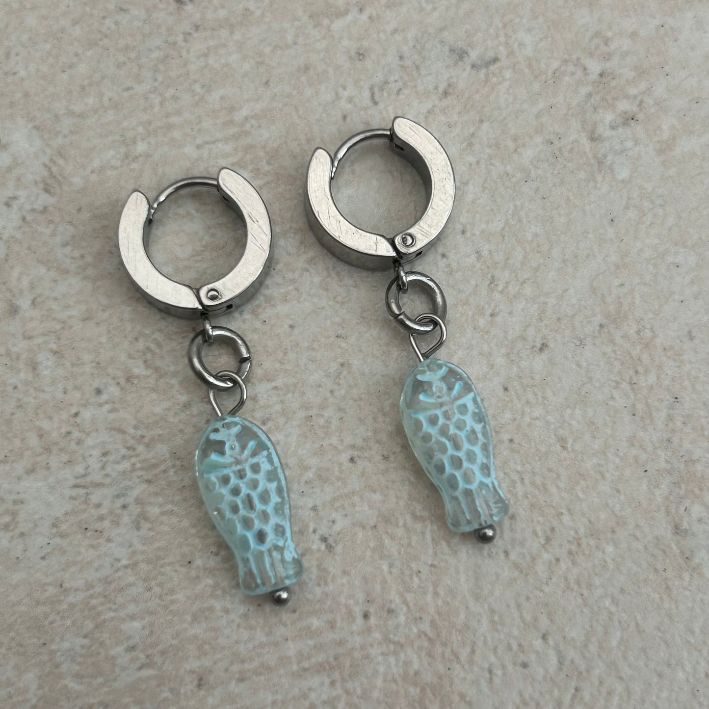 blue glass mini fish